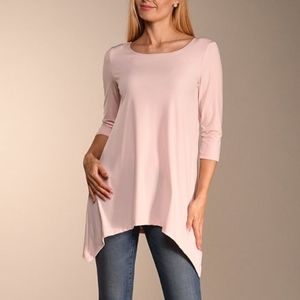 Paniz New Solid Soft Light Berry Side Tail Tunic Top Size L